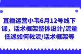 2024年6月小韦抖音直播运营线下课 话术设计救流千川投放全攻略