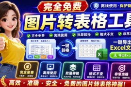 FastTableOCR图片表格识别工具 支持离线一键提取表格导出Excel