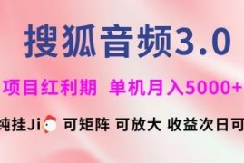 搜狐音频挂机3.0玩法详解 支持矩阵多开可实现稳定月入5000+