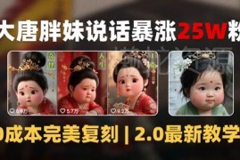 AI大唐胖贵妃口播视频玩法 40条作品涨粉数十万附实操变现攻略