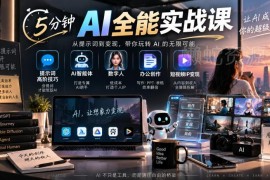 5分钟AI全能实战课 提示词智能体数字人办公变现全教程