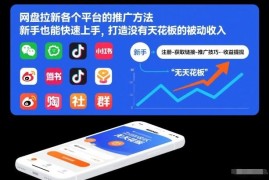 网盘拉新各平台推广方法汇总 零经验新手可上手打造长期被动收入