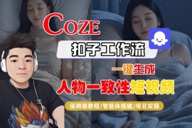 Coze扣子工作流实操教程 一键生成人物一致性短视频附变现方法