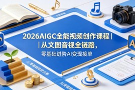 2026AIGC全能视频创作课 零基础学全链路技能可接单变现