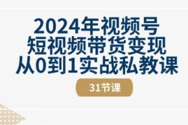 2024年视频号短视频带货从0到1 31节系统实战私教课