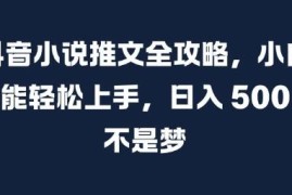 2024抖音小说推文从0到1全攻略 小白零基础可实操赚钱教程
