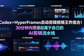 Codex+HyperFrames实操：30分钟搭建AI自动剪辑流水线教程