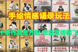 视频号手绘情感语录玩法 中老年赛道快速涨粉变现教程