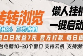 2026转转浏览挂机项目详解 单窗口收益及运行规则说明