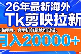2026年海外TikTok拉新掘金项目详解 会手机剪辑即可上手