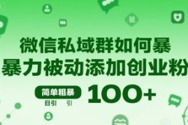 微信私域群被动添加创业粉实操教程 可实现日引100+精准创业粉