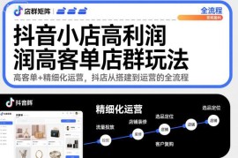 抖音小店高客单高利润店群玩法 从搭建到运营全流程教学