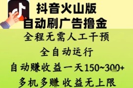抖音火山版自动刷广告赚收益玩法 全程全自动无需人工操作