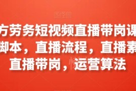工立方劳务短视频直播带岗系统教程 含脚本流程运营算法素材