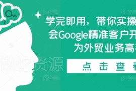 0基础Google精准客户开发实操教程 外贸业务能力提升指南