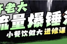 小餐饮连锁扩张进修课 千店落地案例及流量爆锤方法全公开