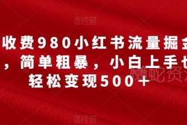 小红书流量掘金合伙人项目拆解 零成本小白上手易操作收益高