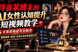 AI女性认知提升短视频全教学 文案剪辑起号多渠道变现攻略