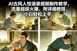 AI古风高流量人性语录视频制作教程 零基础小白可轻松上手