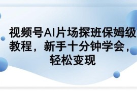 视频号AI片场探班制作保姆级教程 零基础新手可快速上手变现