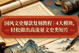 国风文史高流量短片制作教程 4大模块全实操新手可轻松上手
