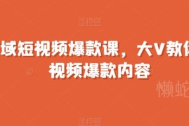 两千万粉丝大V亲授 全领域短视频爆款内容打造系统课程
