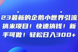 2023年QQ小世界引流赚钱项目拆解 新手零门槛可操作日入300+
