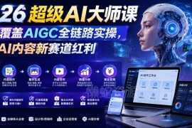 2026超级AI大师课 全链路AIGC实操教程 抢占AI内容赛道红利