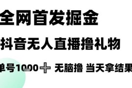 抖音无人直播撸礼物项目玩法 小白零门槛操作当天即可见收益