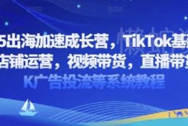 2025TikTok出海成长营系统教程 覆盖选品运营带货投流全模块