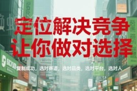 商业定位实战系统课程 教你选赛道选品类抢占用户心智赢竞争