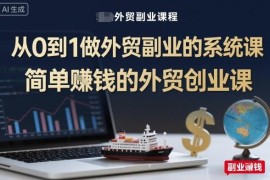 从0到1外贸副业创业系统课 小白入门全流程实操教学