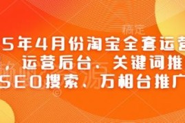 2025年4月淘宝全套运营实操课程 含后台SEO万相台推广教学