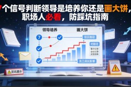 职场人实用避坑指南：7个信号判断领导是培养你还是画大饼