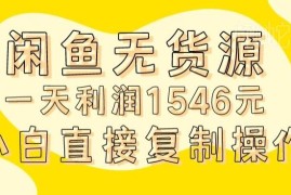 闲鱼无货源0成本实操全流程分享 实测单日利润可达1500元