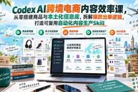 Codex AI跨境电商内容效率课 搭建可复用内容生产流程拆解爆款出单逻辑