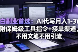 小白零门槛AI代写副业攻略 附保姆级工具指令及接单渠道