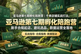 亚马逊第七期孵化陪跑营 新手合规起店千单实战运营全攻略