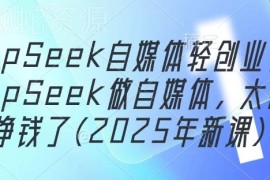2025新版DeepSeek自媒体轻创业课程 AI内容制作运营实操教学