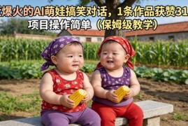 爆火AI萌娃搞笑对话短视频项目 保姆级零基础实操教学