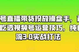 视频号直播带货运营指南 自然流3.0实战打法干货教程