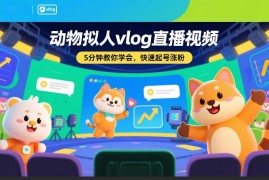 AI制作动物拟人vlog直播教程 5分钟学会快速起号涨粉方法