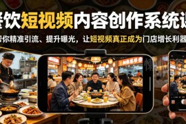 餐饮短视频内容创作系统课 教你精准引流提升曝光实现门店增长