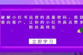 小红书运营全流程教程 从0起号涨粉到种草获客高转化攻略