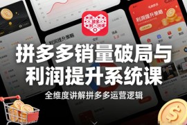 拼多多运营系统课 全维度拆解销量破局与利润提升核心逻辑