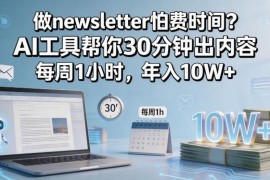AI创作Newsletter实操教程 低投入搭建邮件通讯变现业务