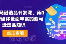2024亚马逊从0到1选品开发课 全体系实操落地避坑教程