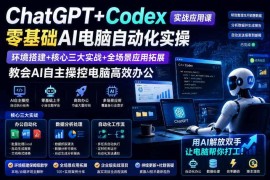 ChatGPT+Codex实战应用课 零基础学AI电脑自动化提升办公效率