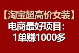 淘宝超高价女装高利润项目实操 从选款到矩阵运营全流程教学