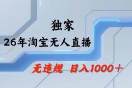 2026淘宝合规无人直播带货教程 公域私域结合低门槛副业实操玩法